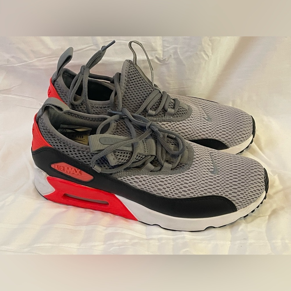 Nike Air Max Gray and Red Sneakers